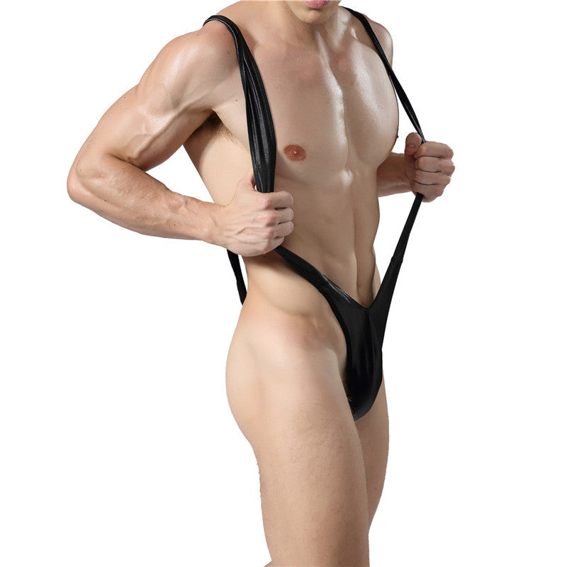 Borat - V-formad läderlacks sexig outfit