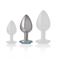 INTENSE - ALUMINUM METAL ANAL PLUG WITH BLUE GLASS SIZE M