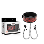 BEGME - RED EDITION COLLAR WITH NIPPLE CLAMPS WITH NEOPRENE LINING
