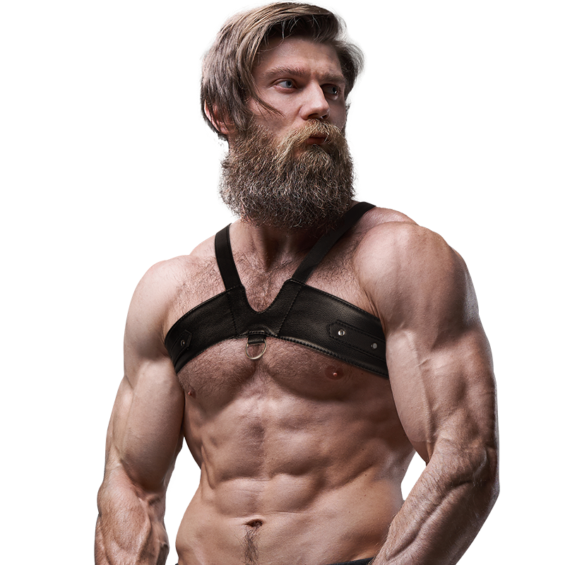 FETISH SUBMISSIVE ATTITUDE - MENS BRIGADE ECO-LEATHER CHEST HARNESS