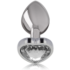INTENSE - ALUMINUM METAL ANAL PLUG WHITE HEART SIZE M