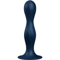 SATISFYER - DOUBLE BALL-R SILICONE DILDO GARNET