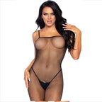 LEG AVENUE - BODYSTOCKING FISHNET WITH OPENING
