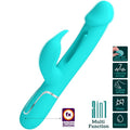 PRETTY LOVE - KAMPAS RABBIT 3 IN 1 MULTIFUNCTION VIBRATOR WITH TONGUE AQUA GREEN