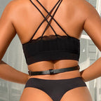 SUBBLIME - CHEST HARNESS LEATHER CHAINS BLACK ONE SIZE