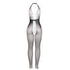 SUBBLIME - 951832 BODYSTOCKING WITH OPEN BACK AND CROSS DETAILS BLACK ONE SIZE