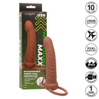 CALEXOTICS - MAXX RIBBED DUAL PENETRATOR 10 VIBRATIONS BROWN