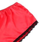 SUBBLIME - 953904 SILK AND LACE NIGHTGOWN + PANTIES RED L/XL