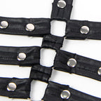 SUBBLIME - 954406 LEATHER BONDAGE DRESS BLACK S/M