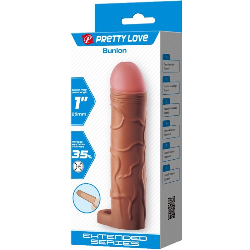 PRETTY LOVE - BUNION PENIS SLEEVE WITH 2.5 CM EXTENSION MULATTO