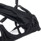 SUBBLIME - 955205 BRA SET WITH ADJUSTABLE BLACK BOW L/XL