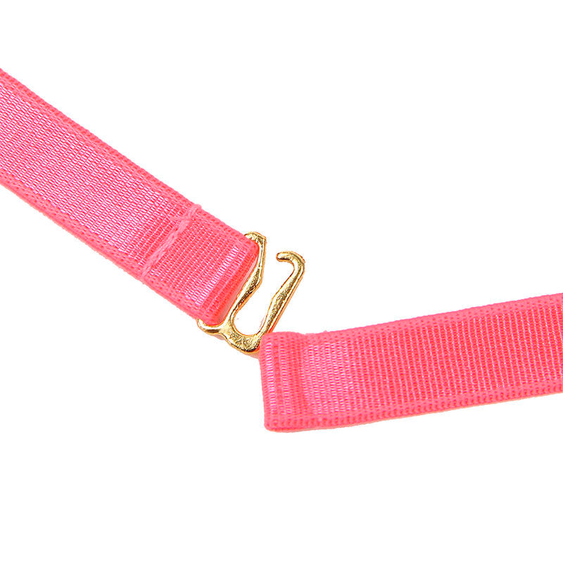 SUBBLIME - 955304 BRA SET WITH NECKLACE AND LEG DETAILS FLUORESCENT PINK L/XL