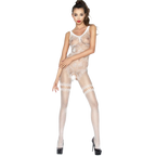 PASSION - WOMAN BS045 WHITE BODYSTOCKING ONE SIZE