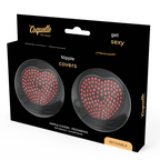 COQUETTE CHIC DESIRE - NIPPLE COVERS HEART BLACK / RED